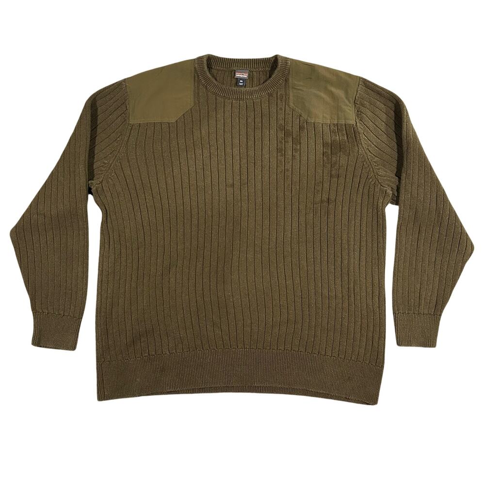 Patagonia Fog Cutter Sweater Men’s 3XL Military Style Ribbed Knit Pullover Green
